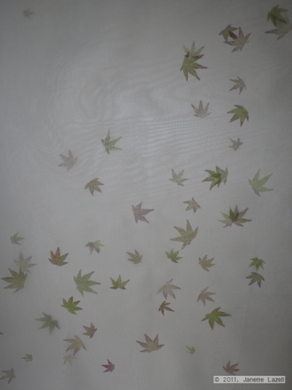 Mixed media-leaf printing (silk)