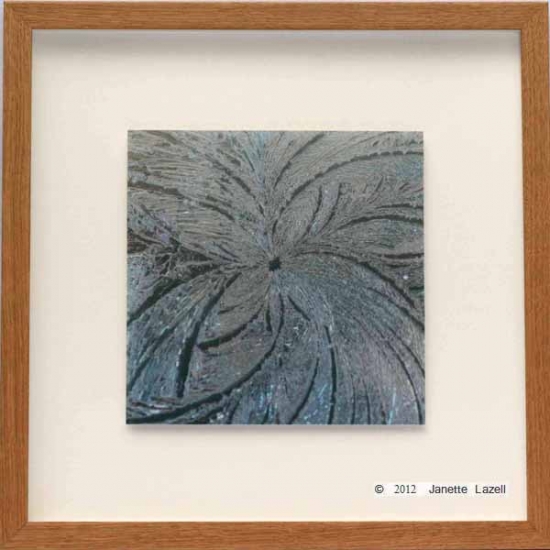 paisley ice star framed - oak frame, float mount